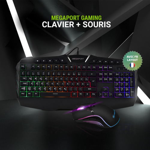 Pack clavier & souris gamer Megaport FR