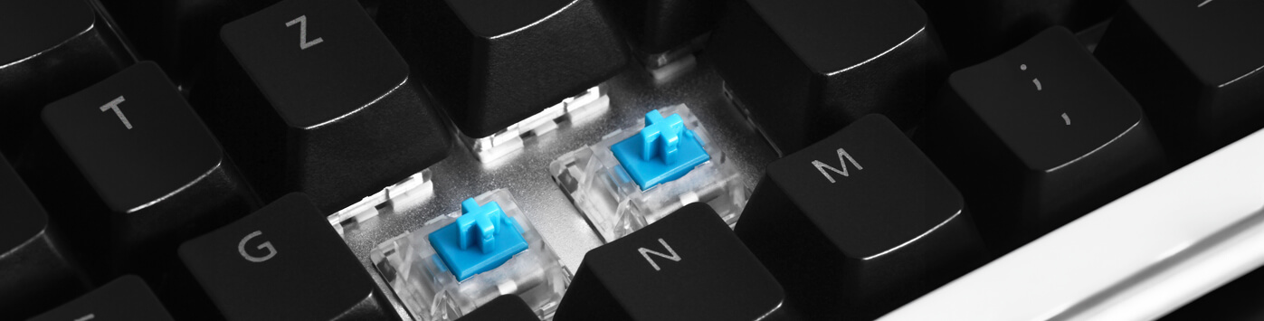 Mechanische Gaming Tastatur mit blauen Switches
